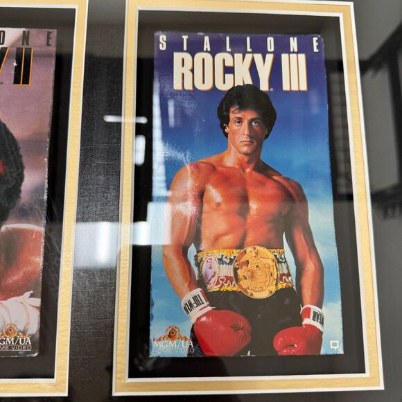 1976 Rocky Movie Collectable Memorabilia Framed Shirt VHS Cover 36x38 - Picture 10 of 16